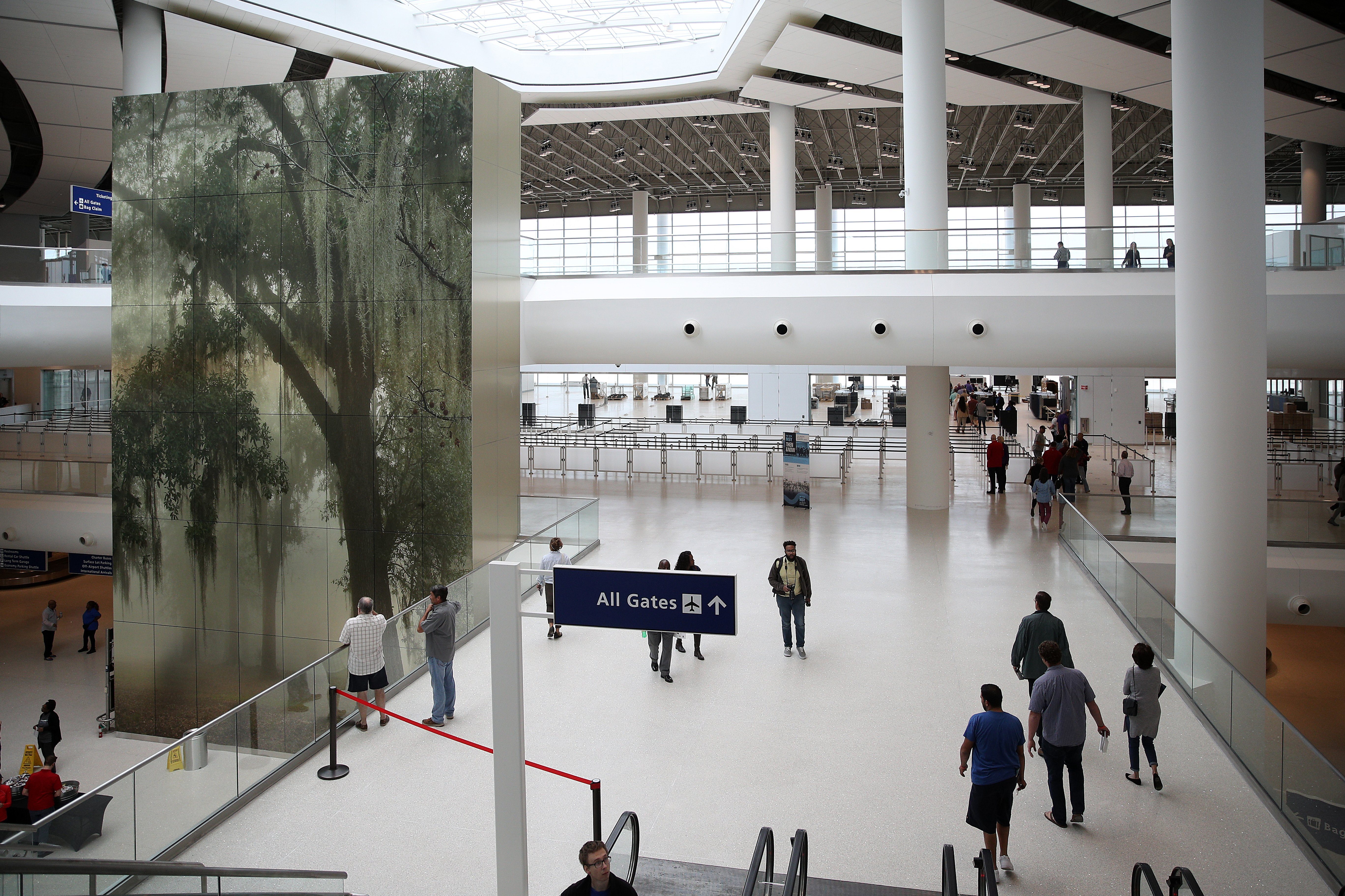 A general view of the interior of the new airport at Louis Armstrong New Orleans International Airport on October 24, 2019 in Kenner, Louisiana.