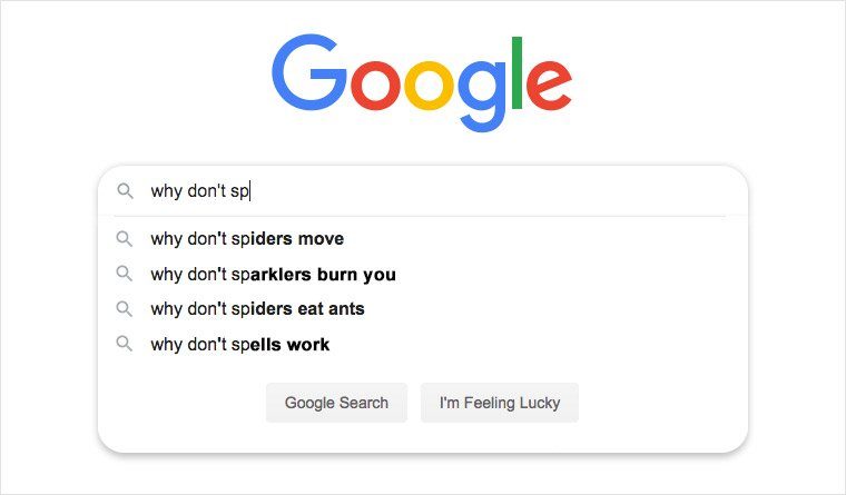 google seach auto fill suggestions