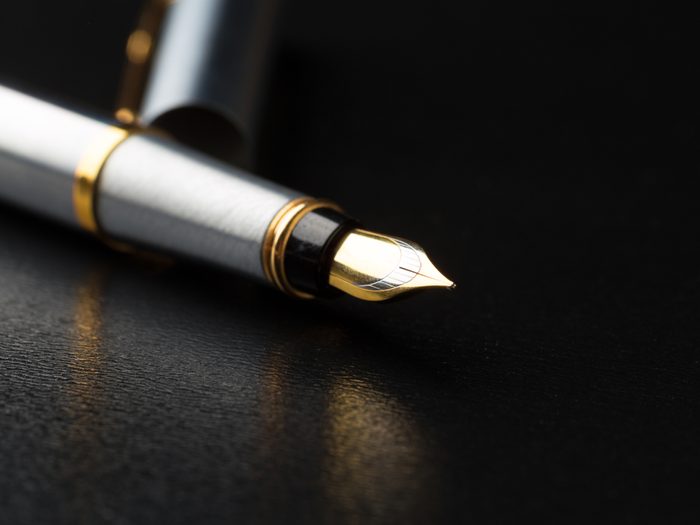 Close-up of fountain pen