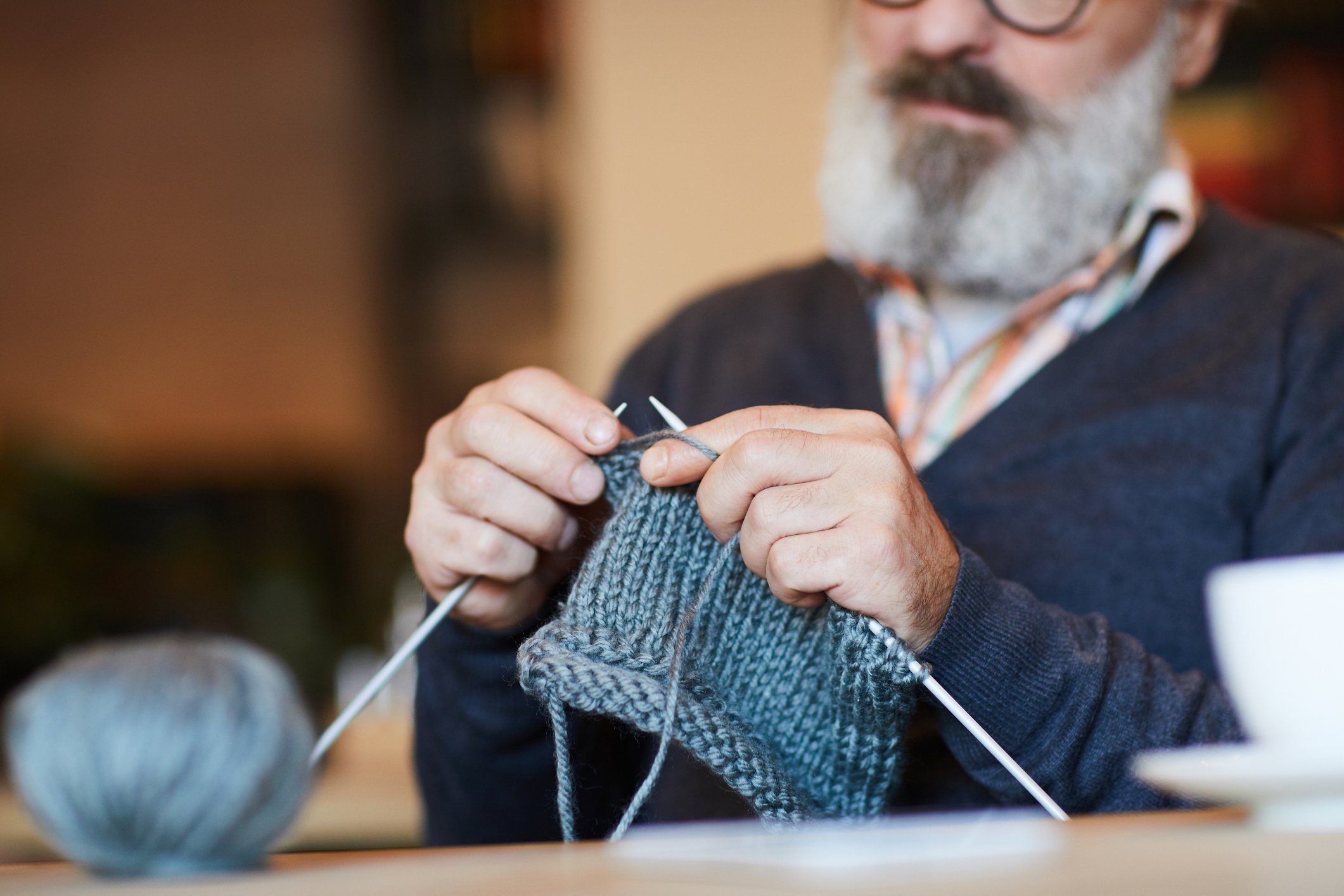 Grandpa knitting