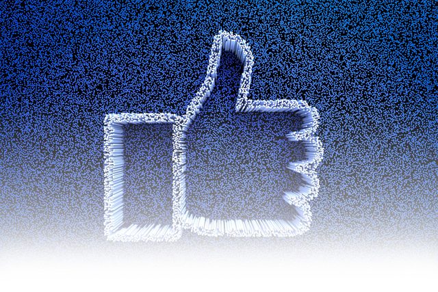digital facebook thumbs up like concept