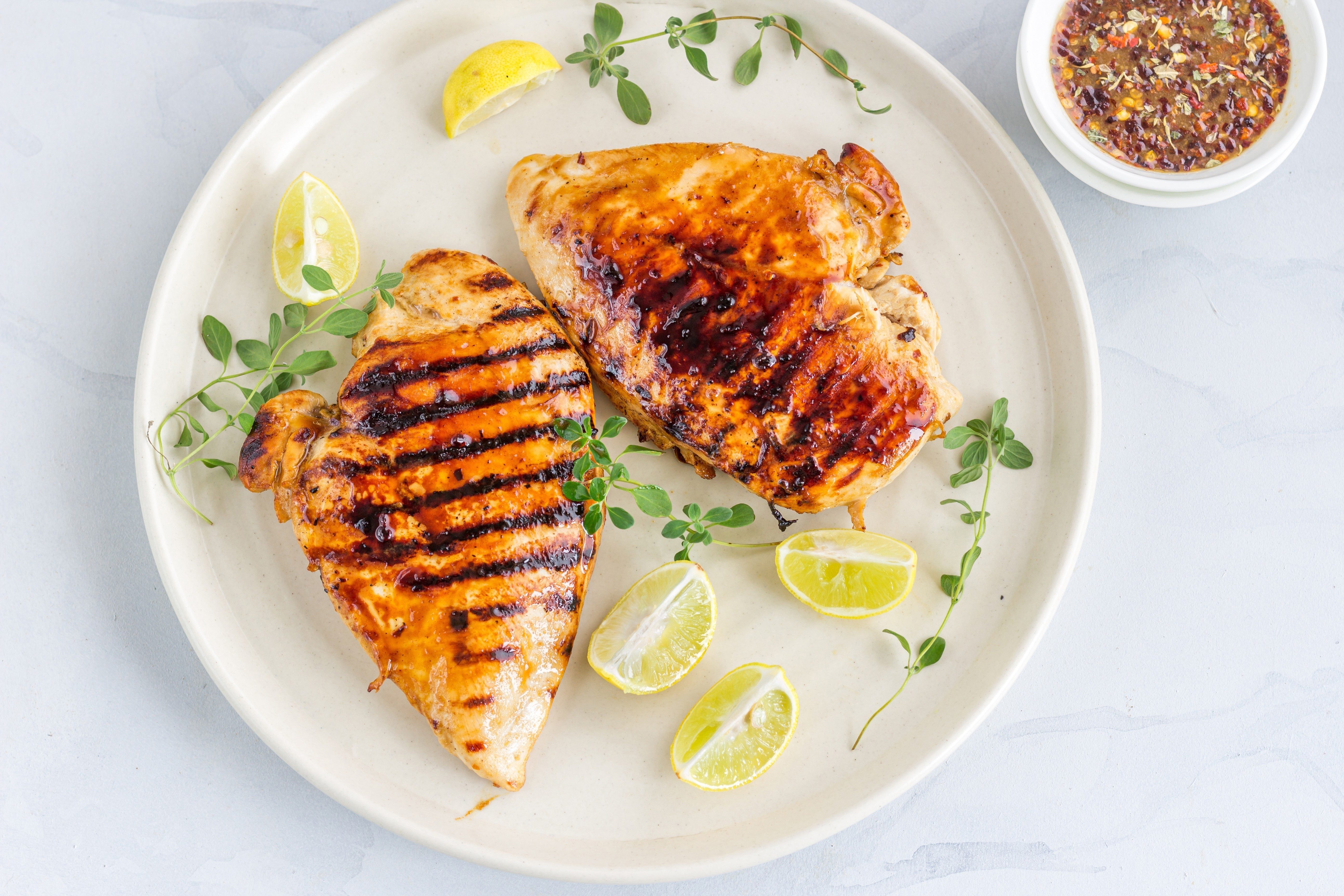 Grilled Chicken Breast Directly Above Photo