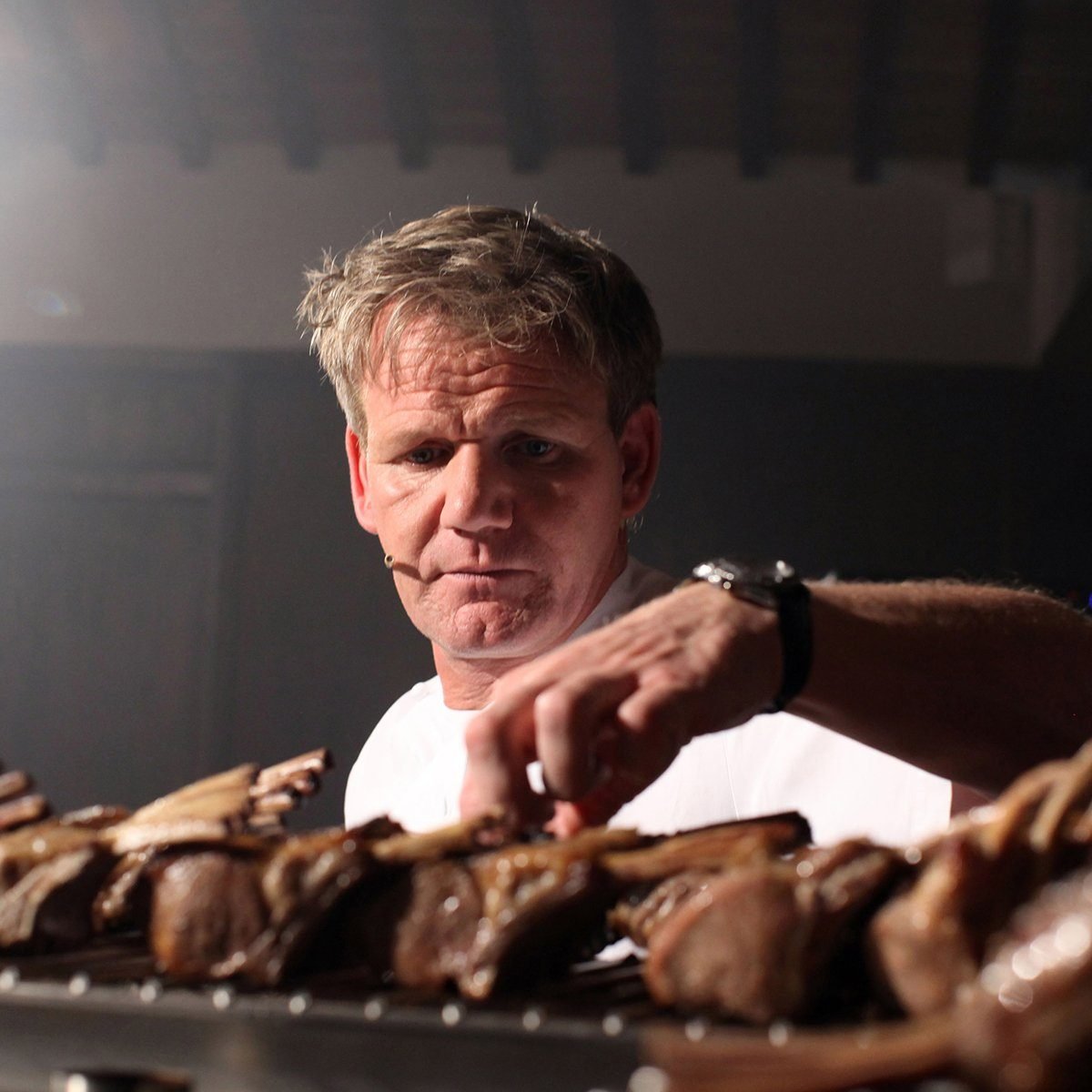SIENA, ITALY - JULY 05: Scottish chef Gordon Ramsay holds a cooking class at the Castel Monastero Resort on July 5, 2012 in Castel Monastero - Siena, Italy. (Photo by Franco Origlia/Getty Images)