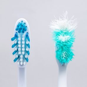 old and new toothbrushes