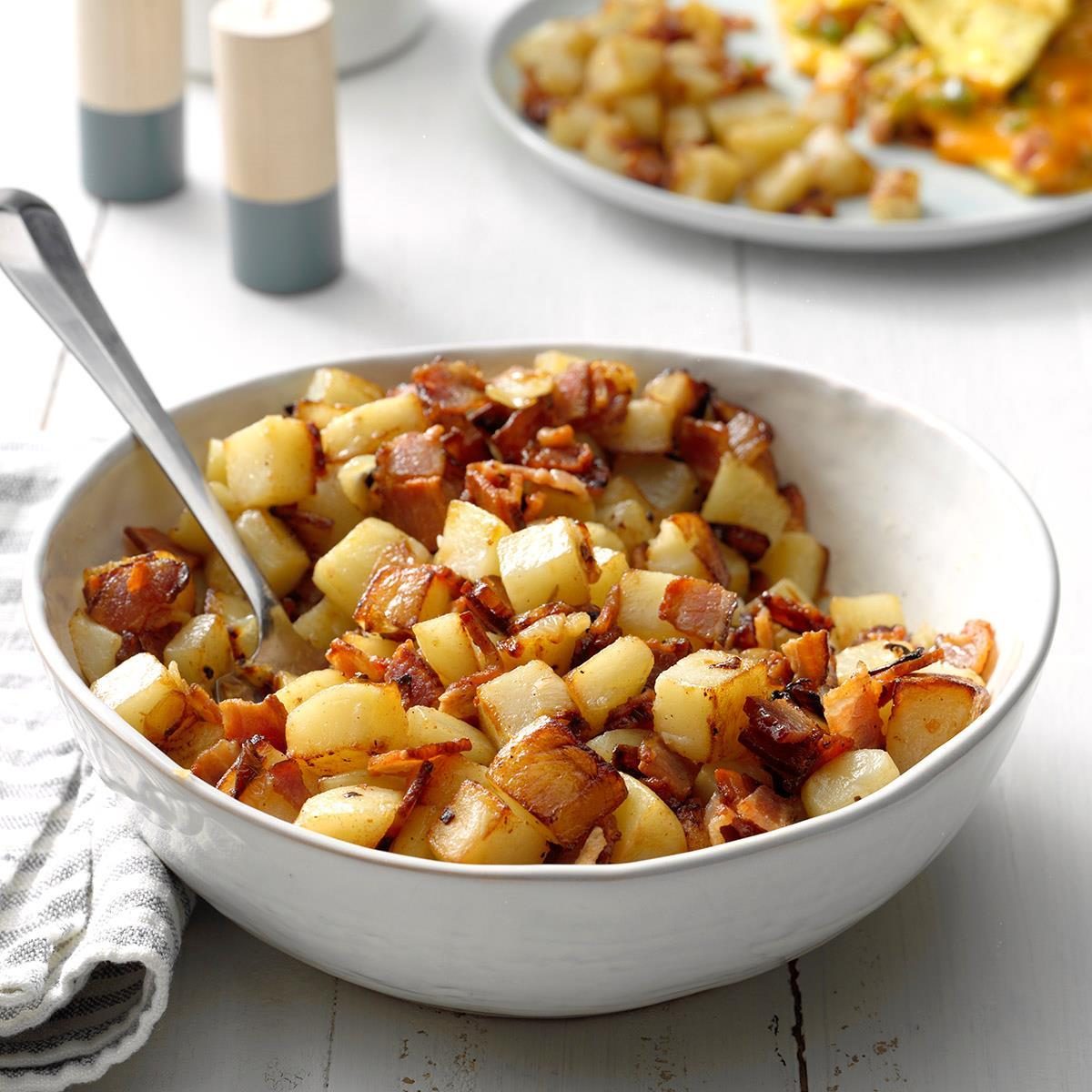 Home fries with bacon