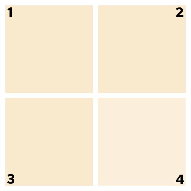 four beige squares. one is different.