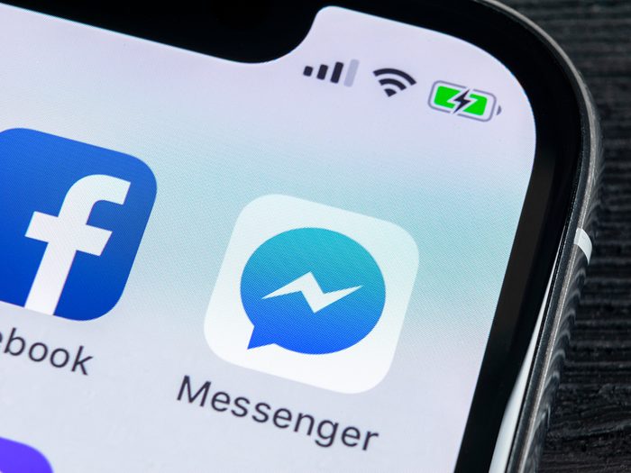 Facebook Messenger scams - Facebook Messenger app on phone