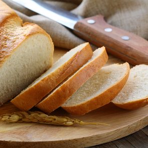 Stale bread hack - loaf of white bread sliced