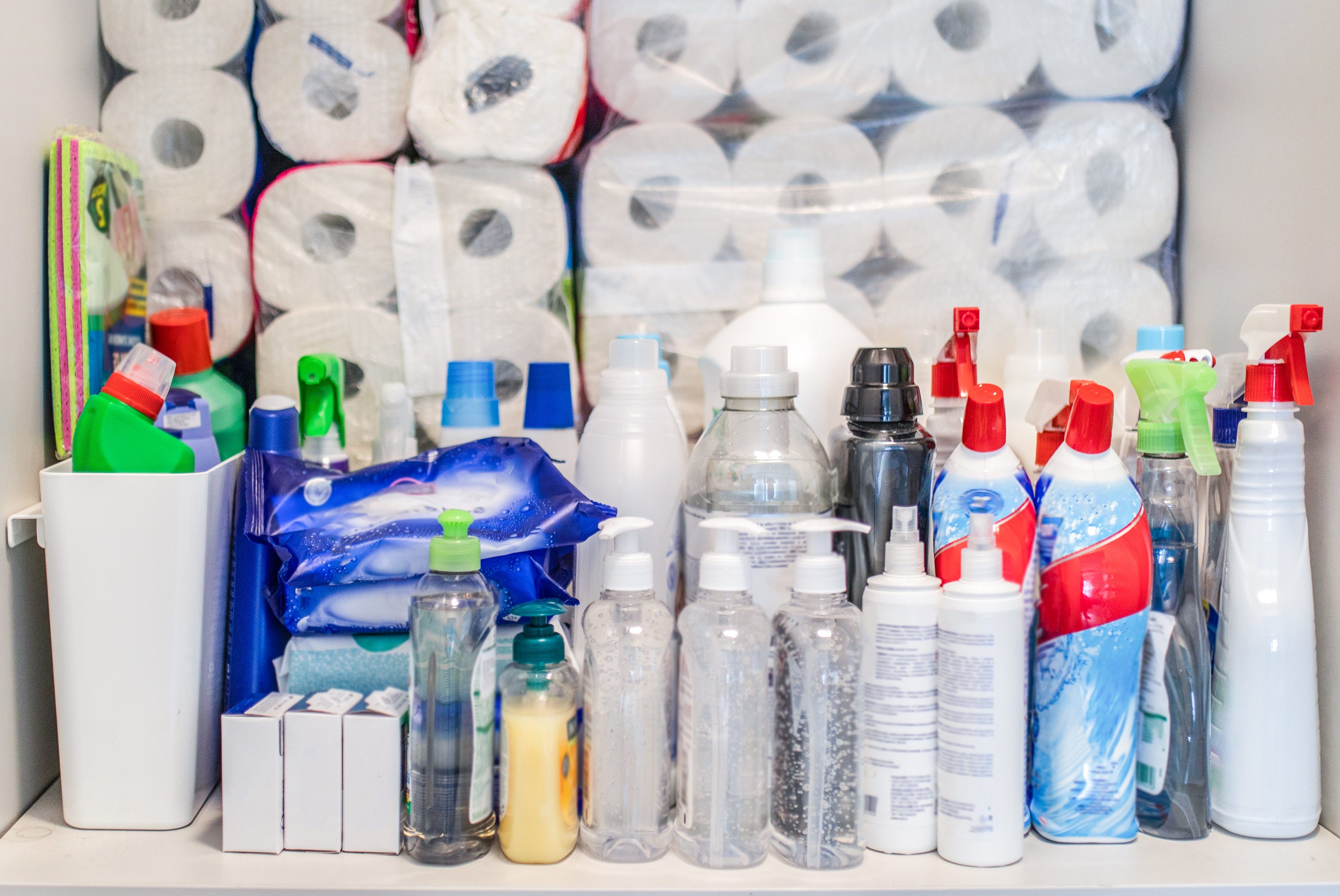 Hoarding food, toilet paper and cleaning products