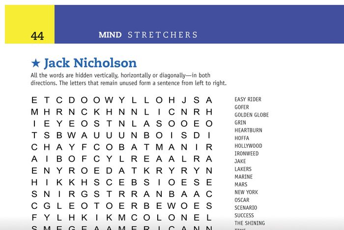 jack nicholson word search preview