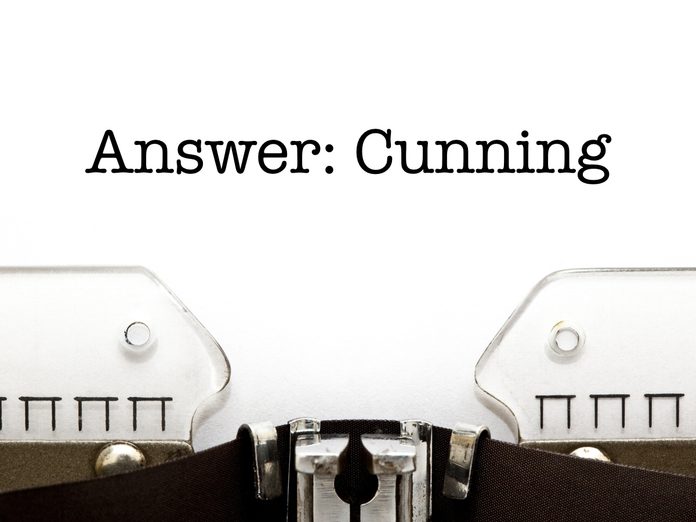 Answer: Cunning