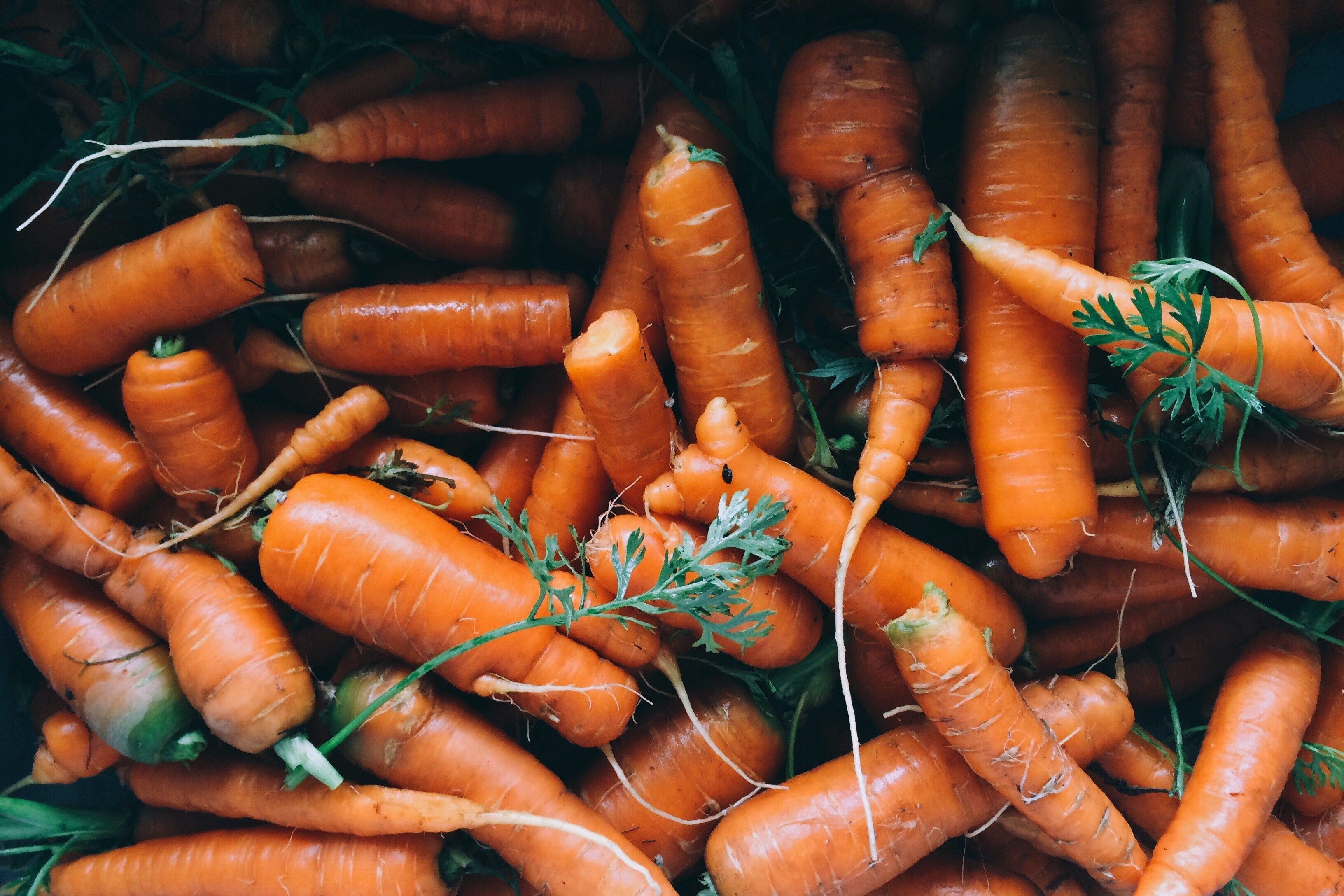 Full Frame Shot Of Carrots At Market