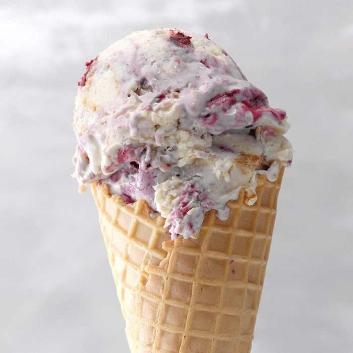 No-Churn Blueberry Graham Cracker Ice Cream Cone