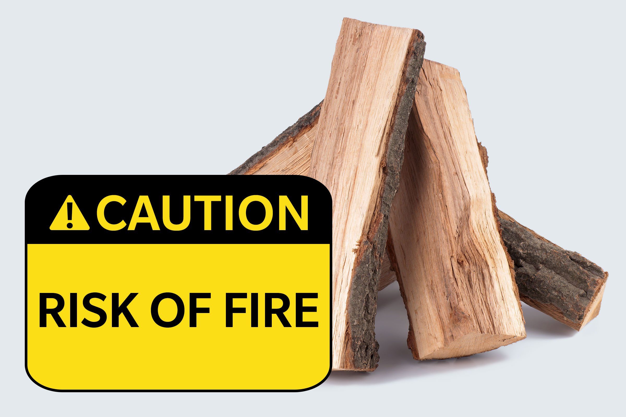 wood. caution: risk of fire