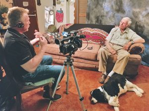 Peter Mason/SAS (Ret’d) and his dog, Tess, during a home interview