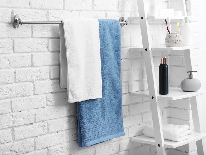 Towels Hanging In Bathroom
