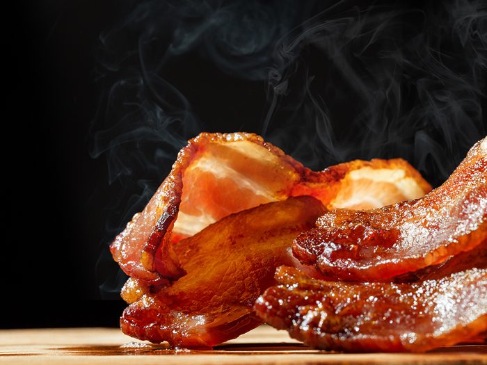 Bacon tips - hot bacon detail