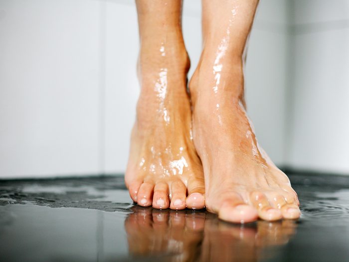 Body parts you're washing all wrong - female feet in shower