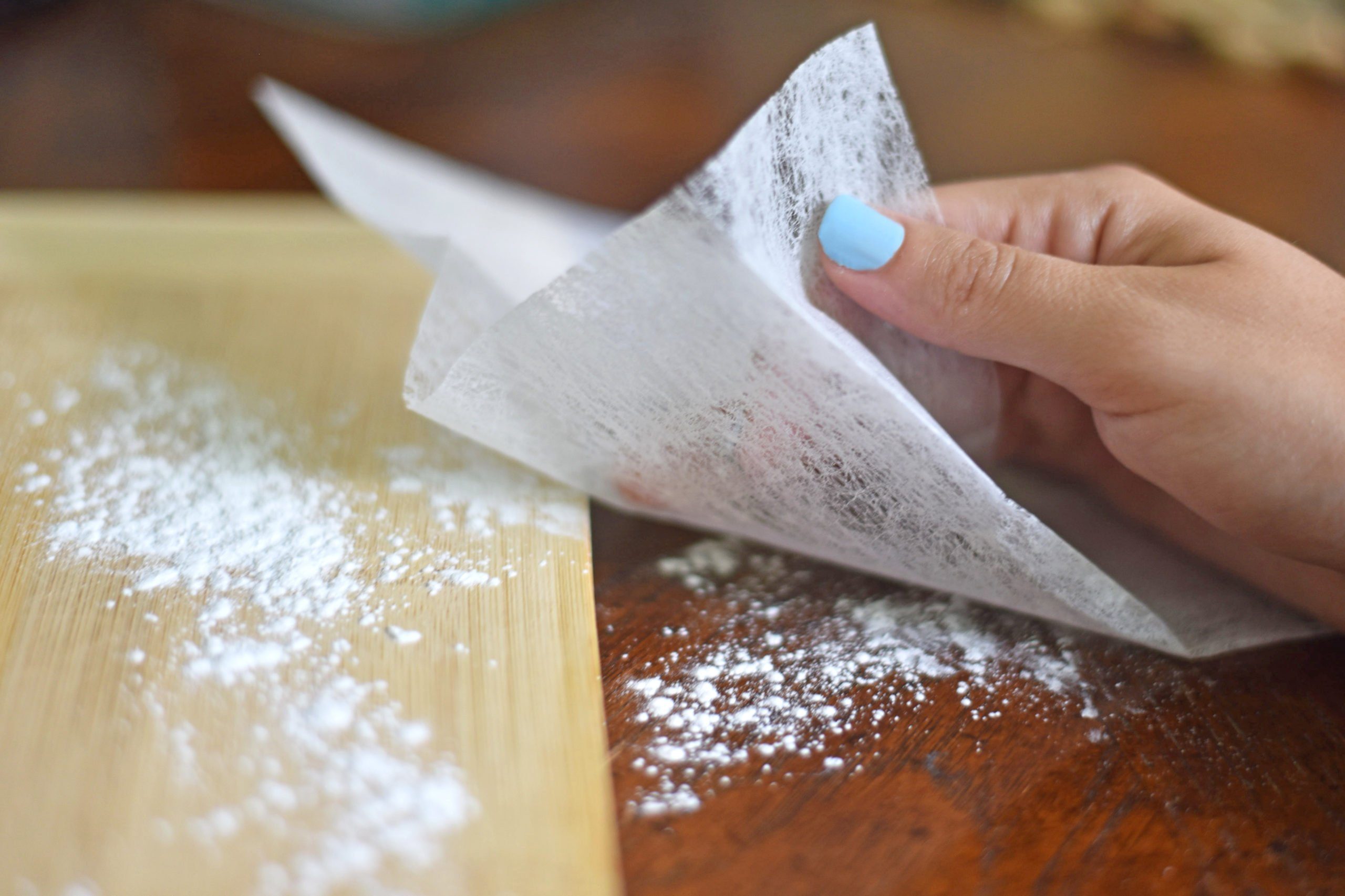 dryer sheets flour spill