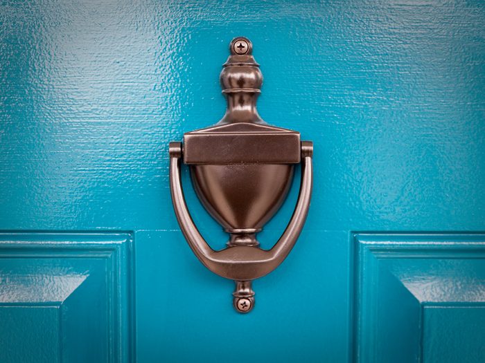 How To Boost Curb Appeal - Door Knocker On Blue Door