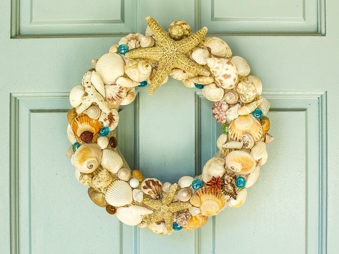 How To Boost Curb Appeal - Seashell Wreath on Door