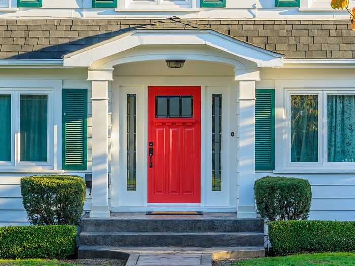 How to boost curb appeal - red front door