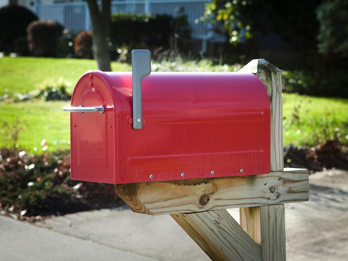How to boost curb appeal - new red mailbox