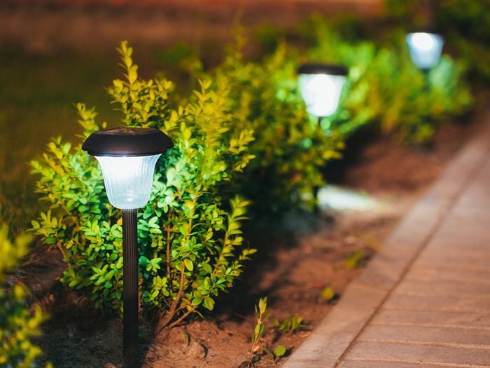 How to boost curb appeal - solar lights along walkway