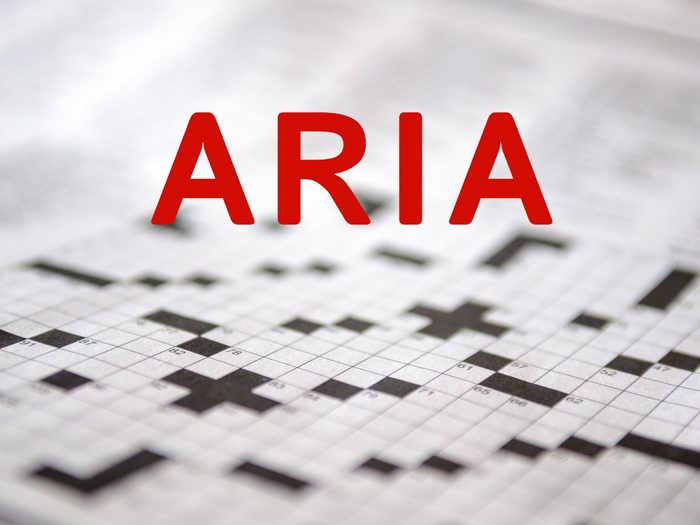 Crossword puzzle words: Aria