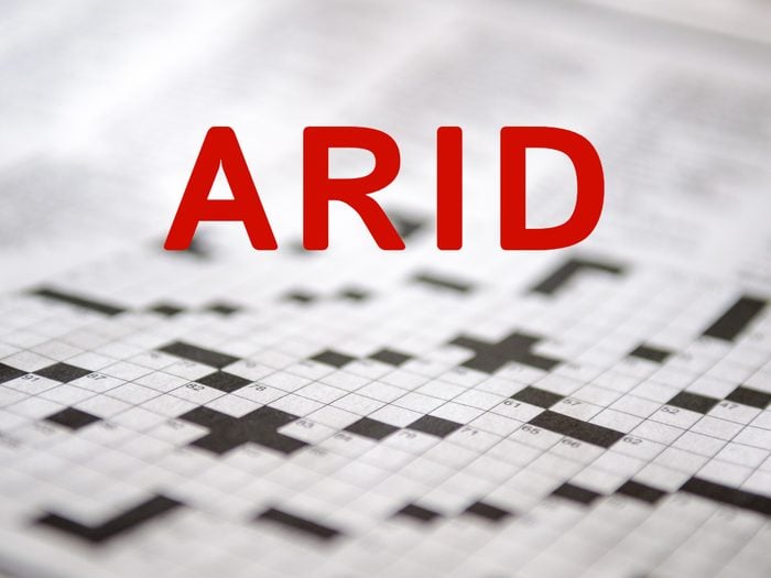 Crossword puzzle answers - Arid