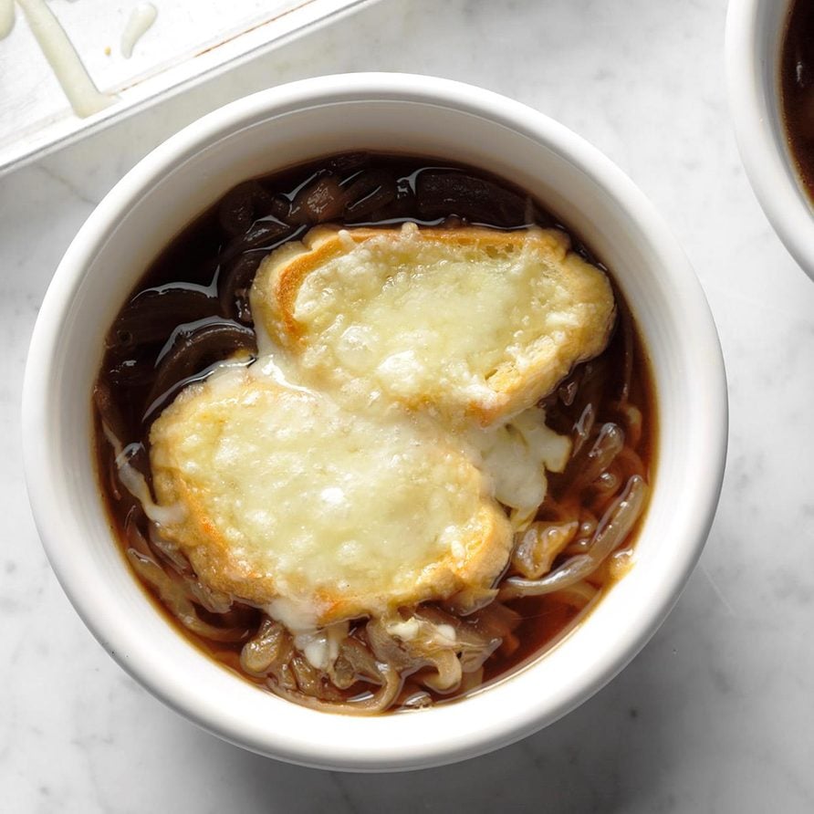Slow-cooked French onion soup