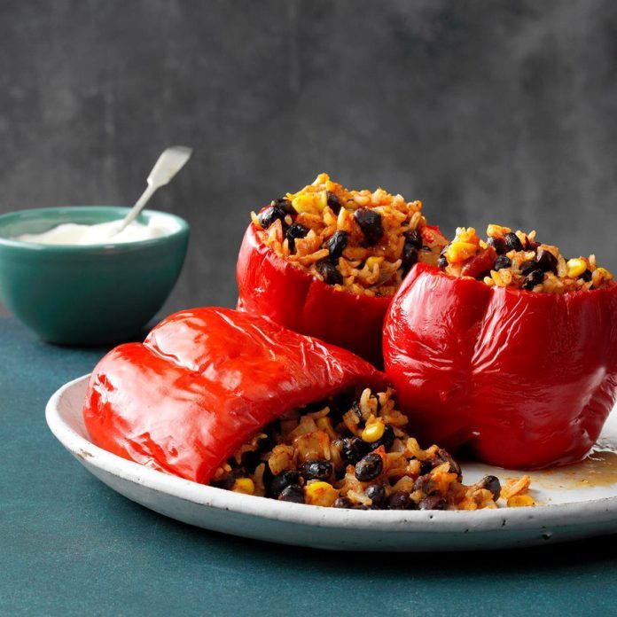 Slow cooked stuffed peppers recipe
