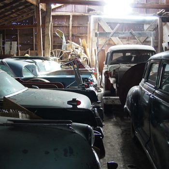 Classic cars found in a barn