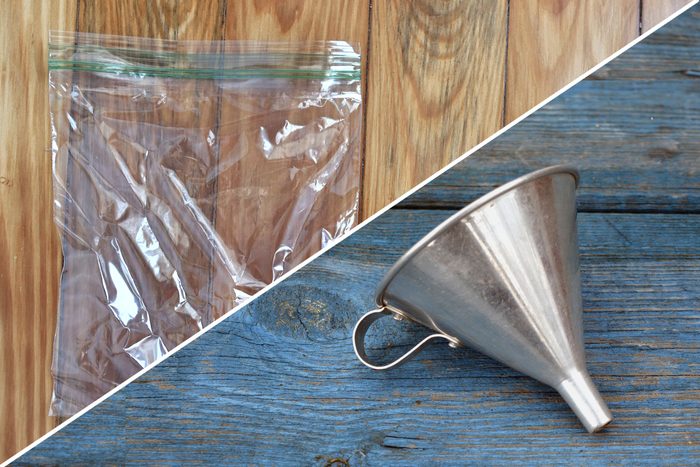 resealable bags - funnel plastic bag uses life hacks reusable