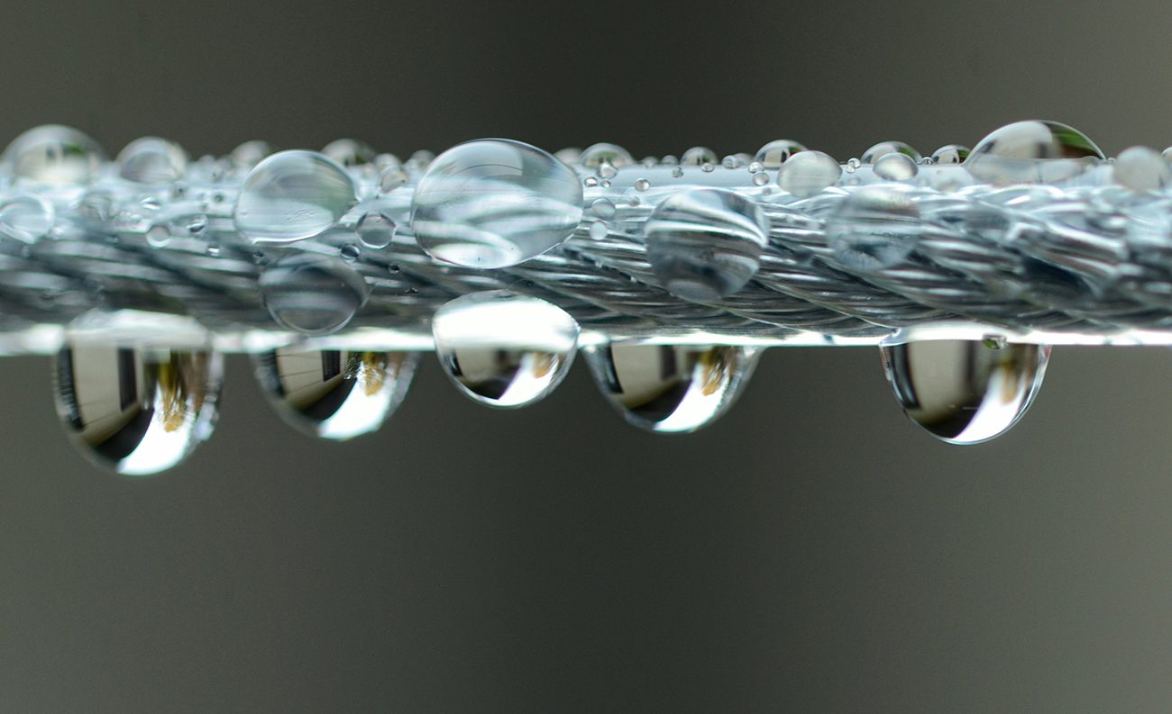 In the backyard photography - water on clothesline
