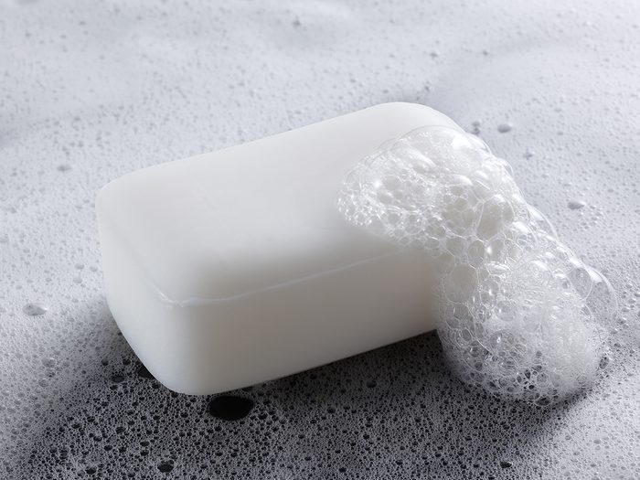 Kitchen sponge hacks - bar of soap suds