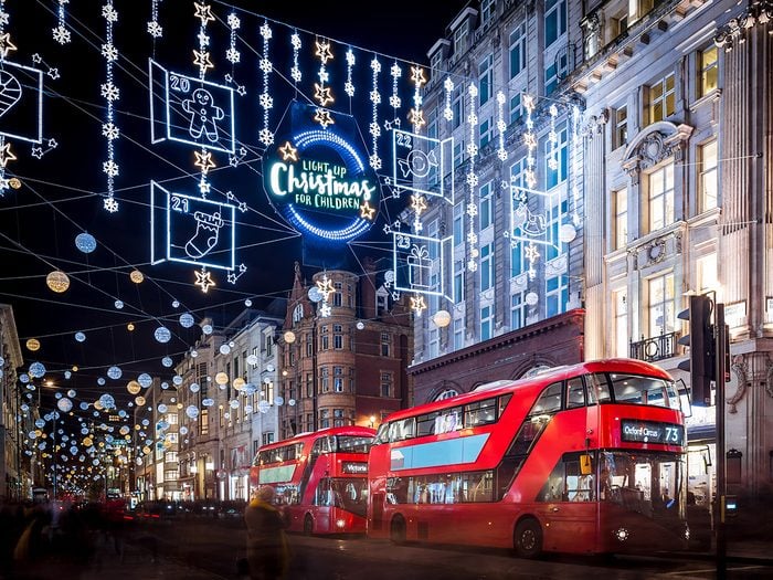 Достопримечательности Лондона - Рождественские огни на Оксфорд-стрит