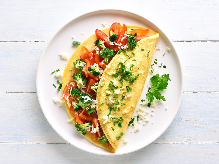 Omelette with feta cheese - source of protein