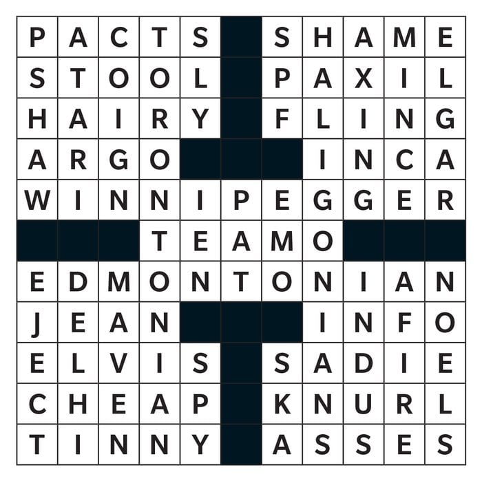 Printable Crossword Answer - April 2019