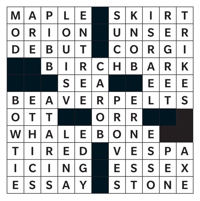 Printable Crossword Puzzle Answer - July/August 2019