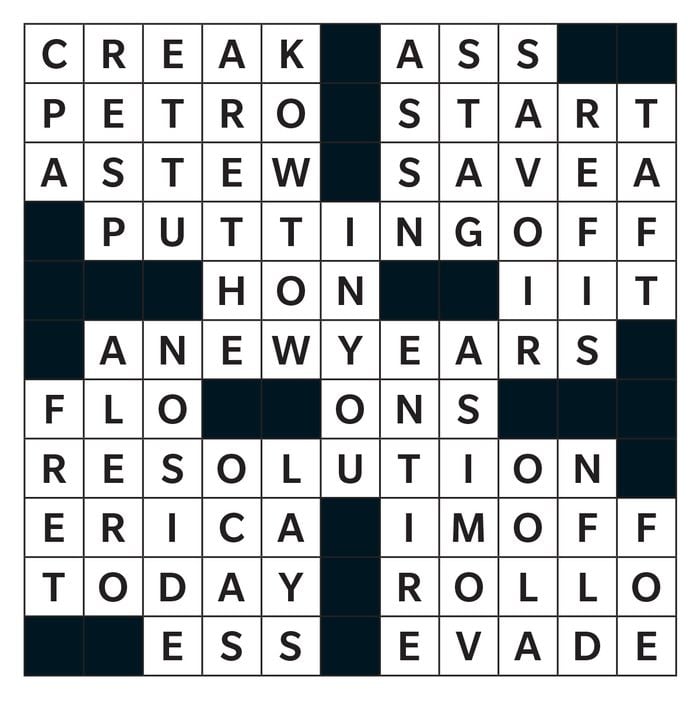 Printable crossword answer - January/February 2020