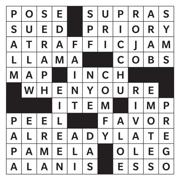 Printable crossword answer - March 2020