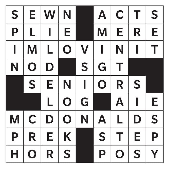 Printable crossword answer - May 2020