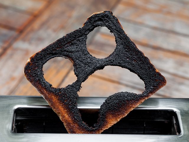 Burnt toast scared face