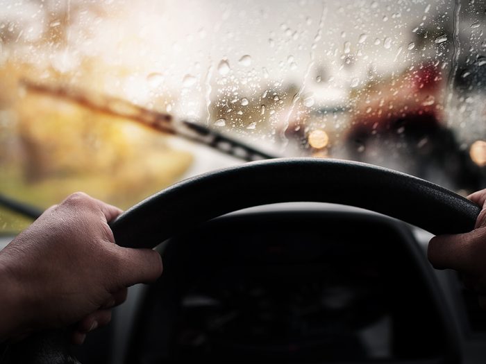 Driving in the rain - steering while