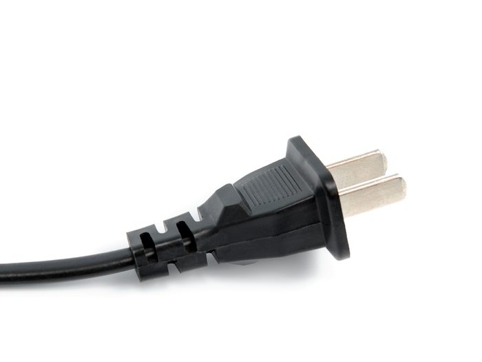 Black electrical plug
