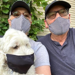 Face mask selfies from across Canada - dog in mask