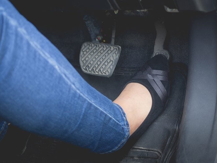 Funny driving stories - woman's foot on gas pedal