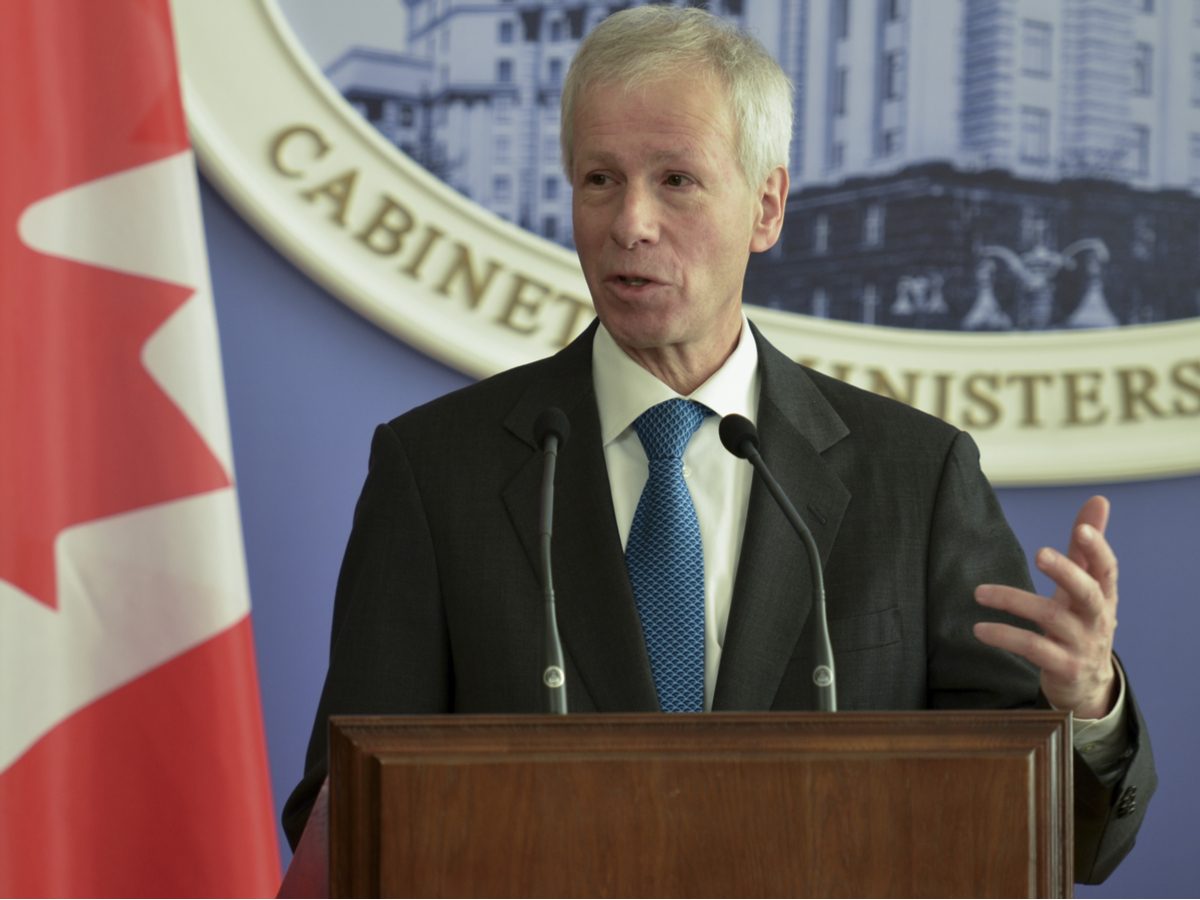 Stephane Dion delivering a speech