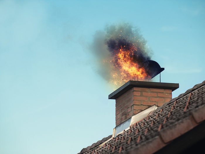 fire hazard - Chimney with fire coming out